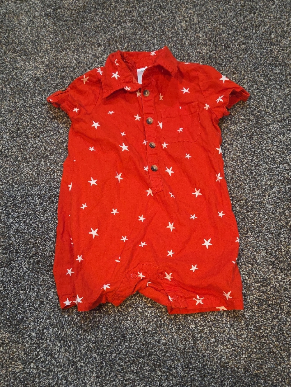 Okie Dokie Red And White Stars Romper